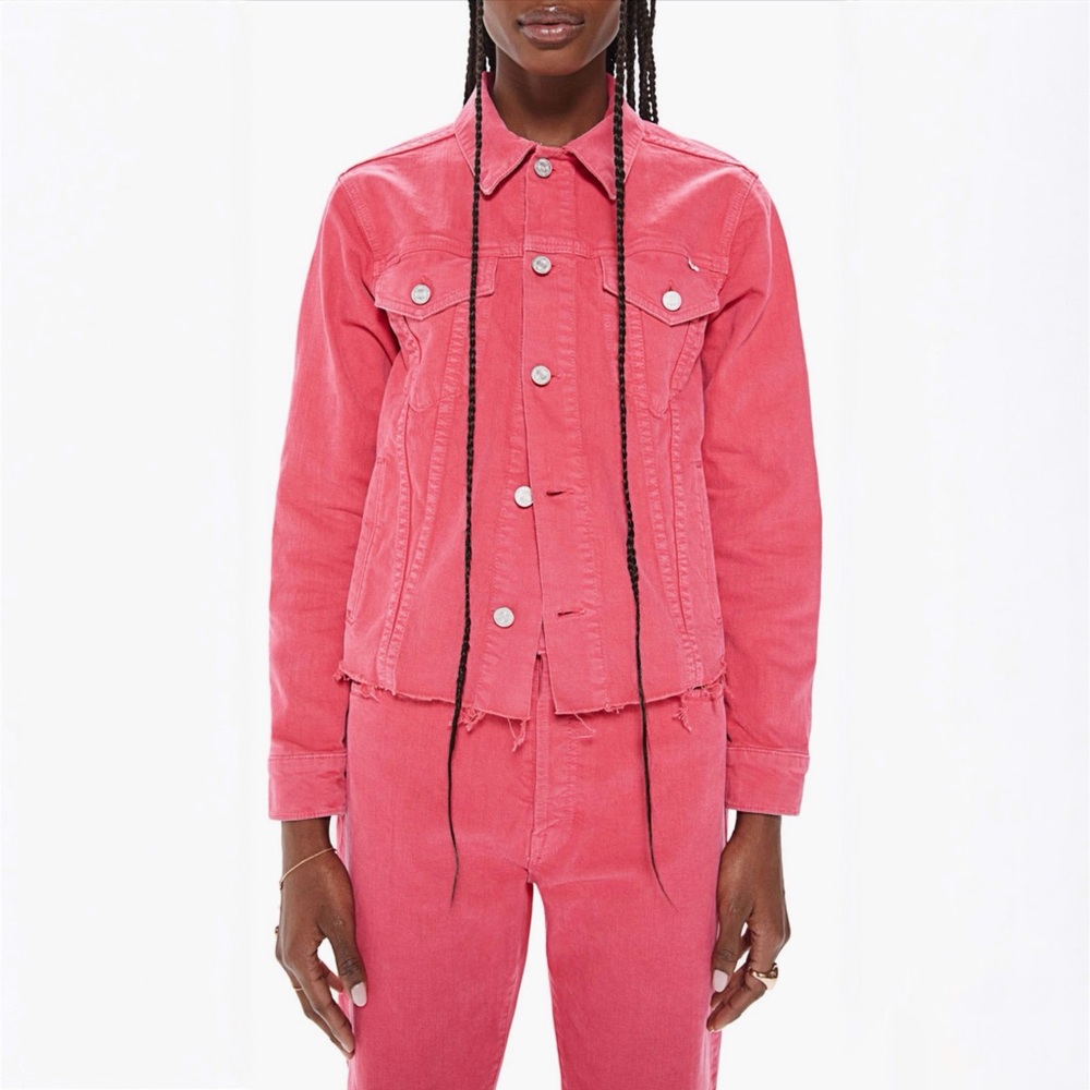 MOTHER NWT The Cut Drifter Denim Jacket in Azalea